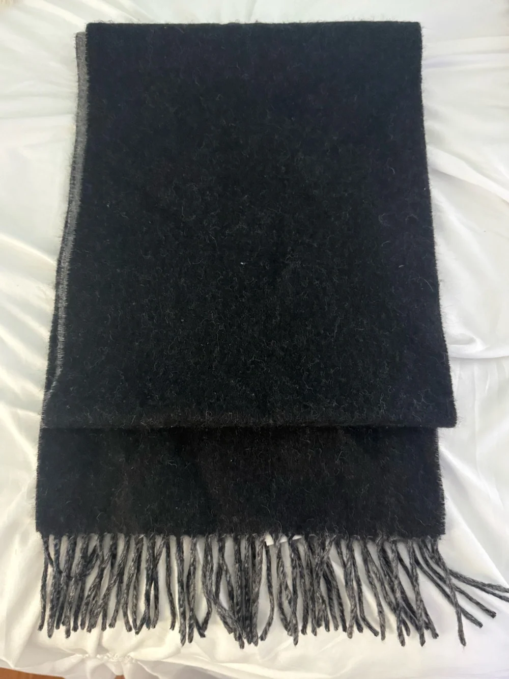 Coach Bi-Color Logo Scarf in Black and Gray
